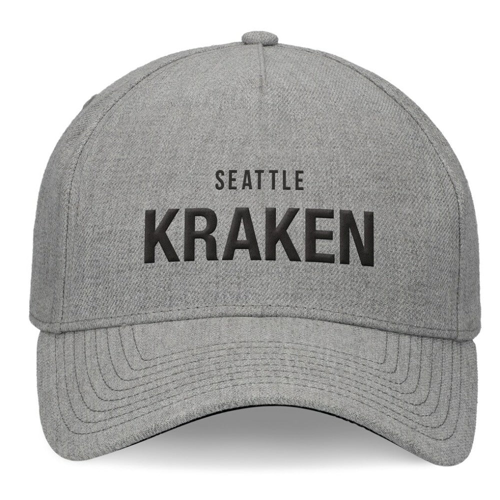 Seattle Kraken Fanatics Elements A-Frame Leather Strapback Hat Heather Gray