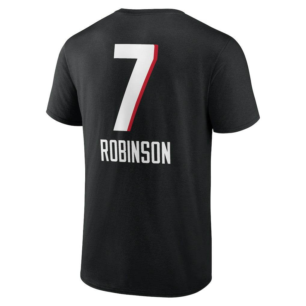 Bijan Robinson Atlanta Falcons Team Wordmark Name & Number T-Shirt Black - NFL