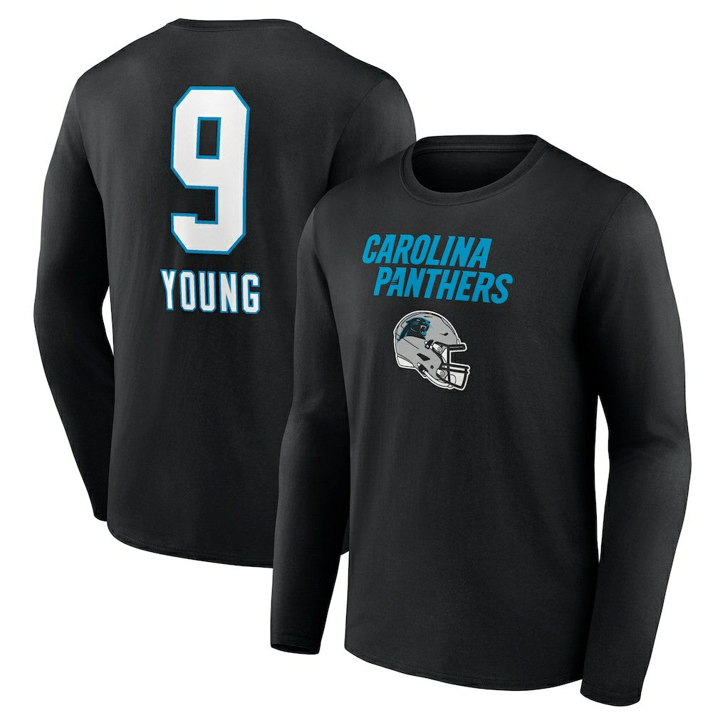 Bryce Young Carolina Panthers Team Wordmark Name & Number Long Sleeve T-Shirt Black - NFL