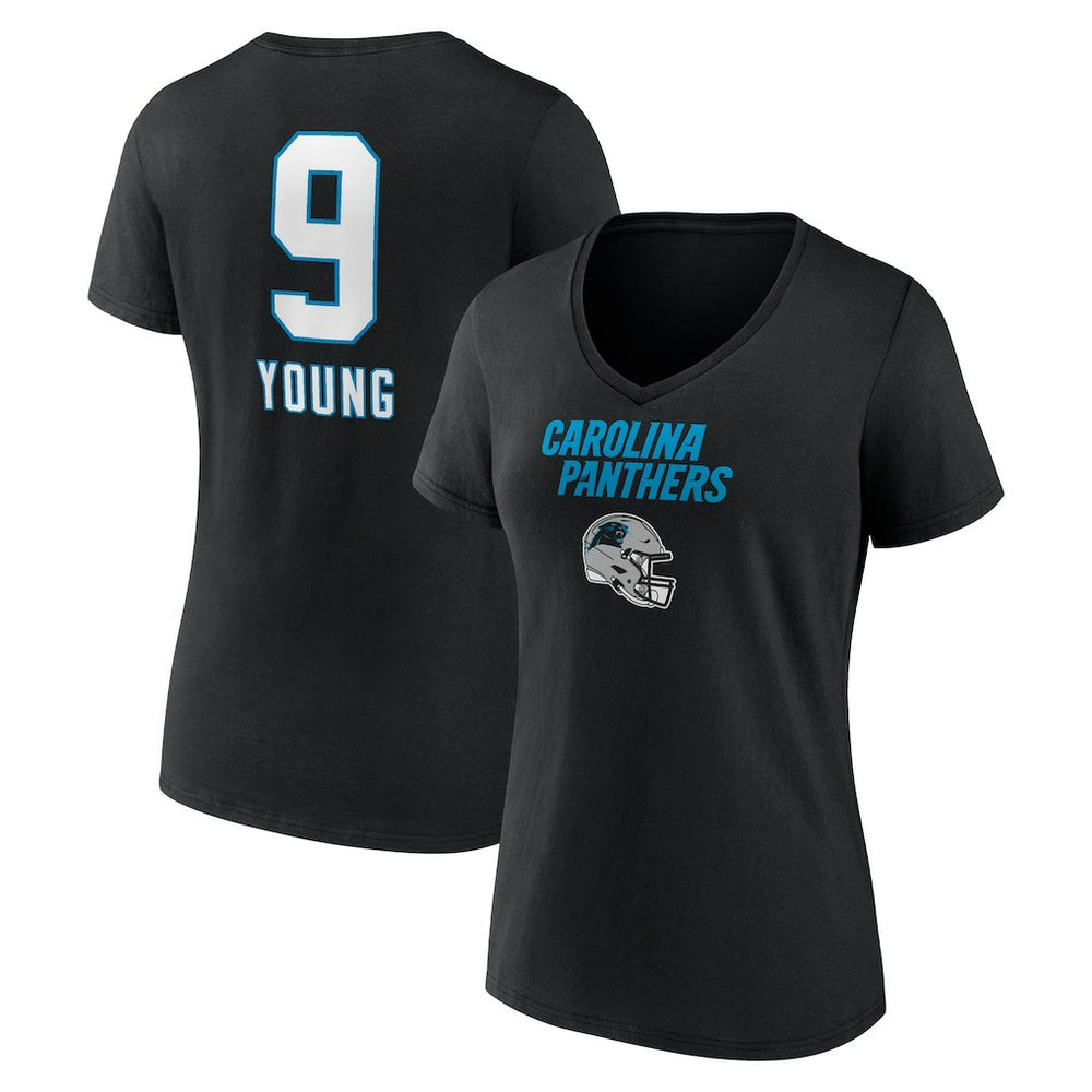 Bryce Young Carolina Panthers Women's Team Wordmark Name & Number V-Neck T-Shirt Black - NFL