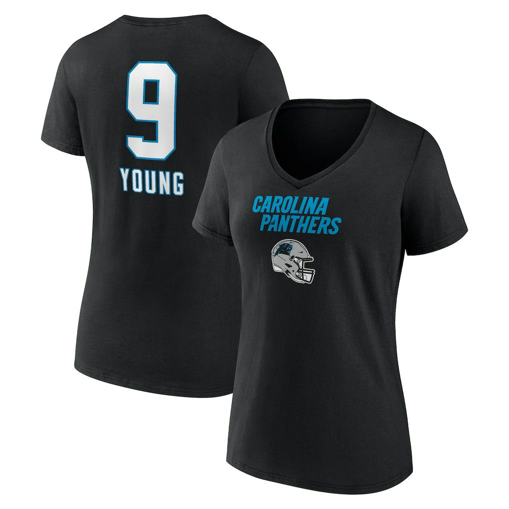Bryce Young Carolina Panthers Women's Team Wordmark Name & Number V-Neck T-Shirt Black - NFL