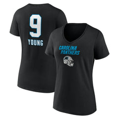 Bryce Young Carolina Panthers Women's Team Wordmark Name & Number V-Neck T-Shirt Black - NFL