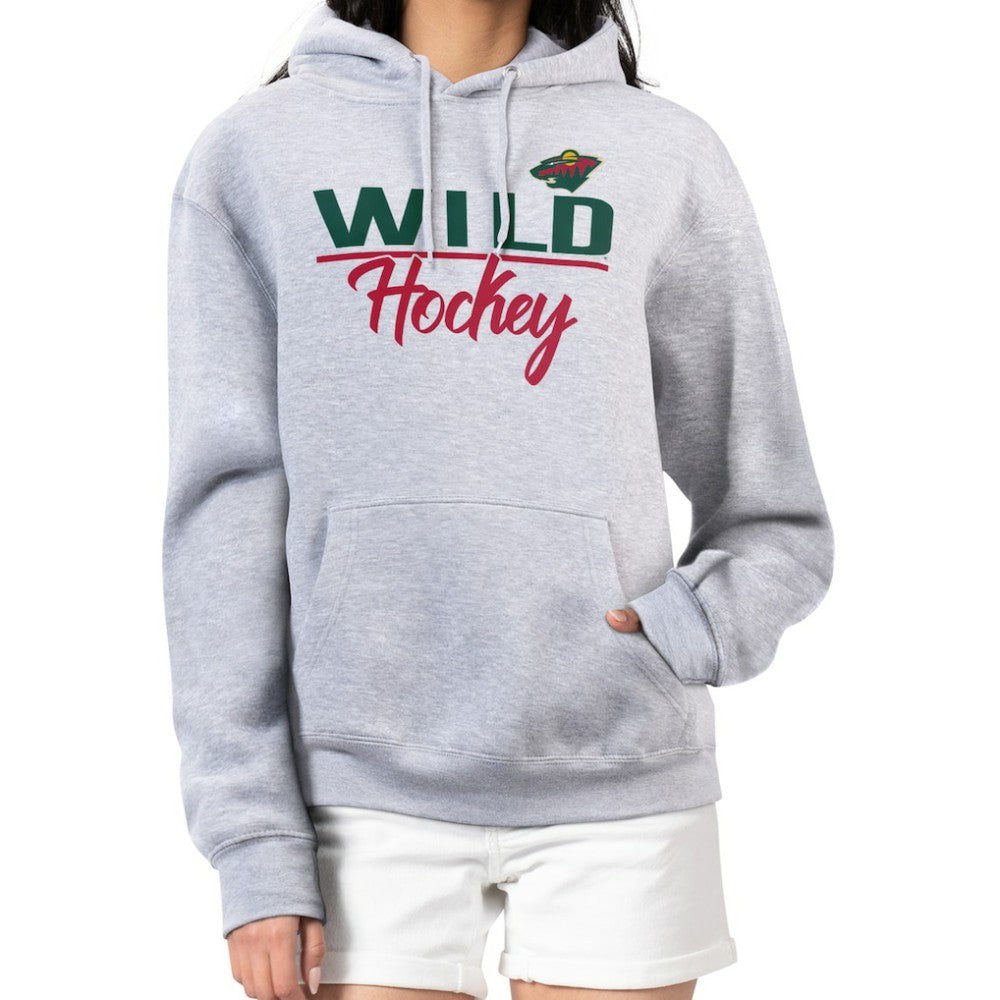 Minnesota Wild - G-III 4Her by Carl Banks Women's Team Sport Tri-Blend Fleece Hoodie Heather Gray