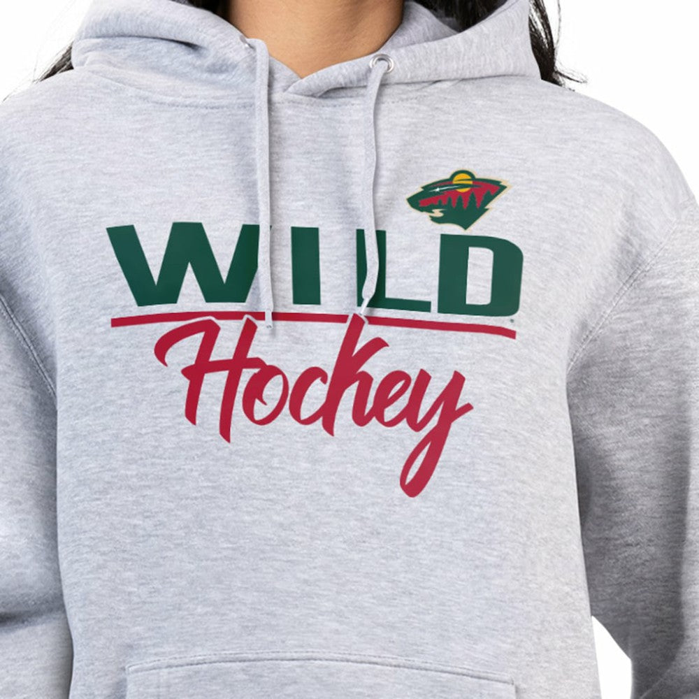 Minnesota Wild - G-III 4Her by Carl Banks Women's Team Sport Tri-Blend Fleece Hoodie Heather Gray