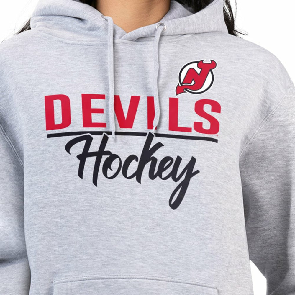 New Jersey Devils - G-III 4Her by Carl Banks Women's Team Sport Tri-Blend Fleece Hoodie Heather Gray