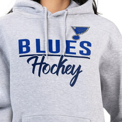 St. Louis Blues - G-III 4Her by Carl Banks Women's Team Sport Tri-Blend Fleece Hoodie Heather Gray