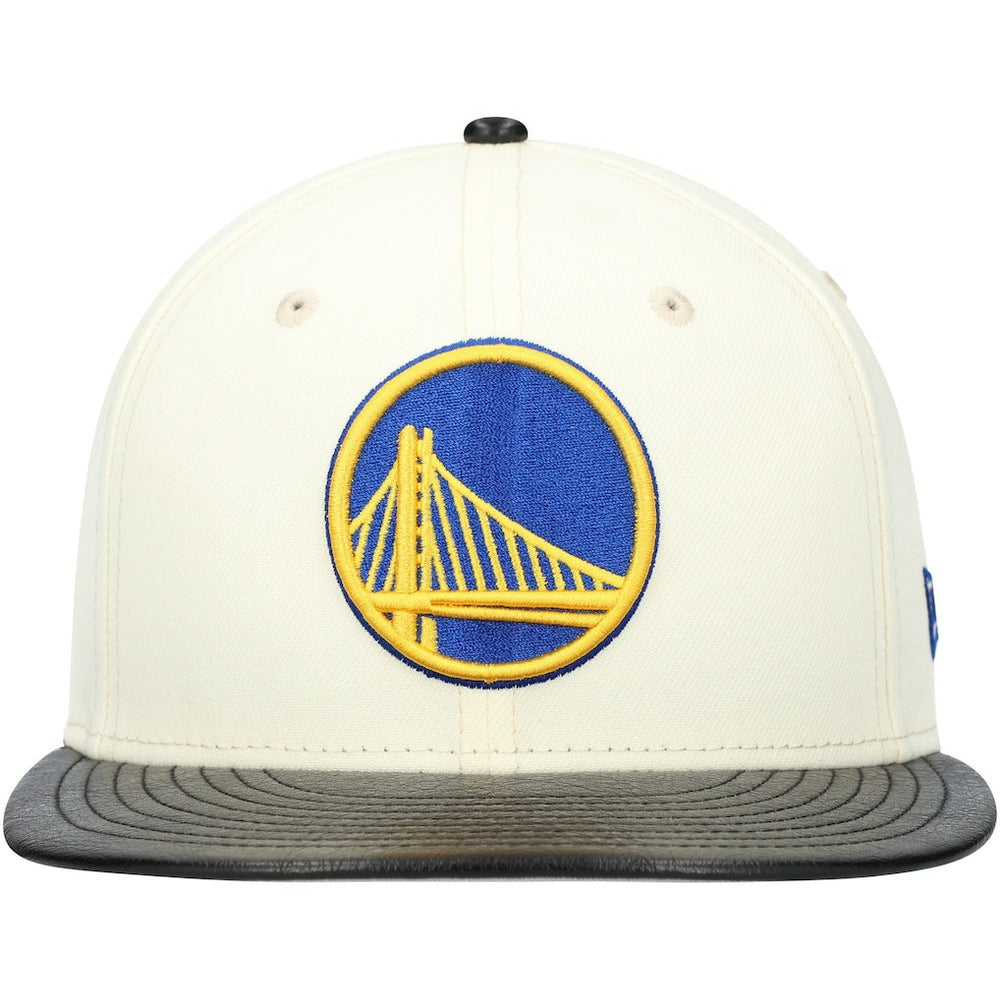 New Era - Golden State Warriors Faux Leather Visor Two-Tone 59FIFTY Fitted Hat - White/Black
