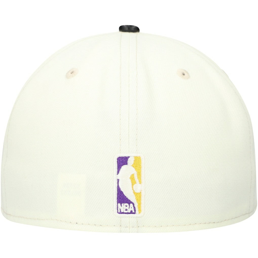 New Era - Los Angeles Lakers Faux Leather Visor Two-Tone 59FIFTY Fitted Hat - White/Black