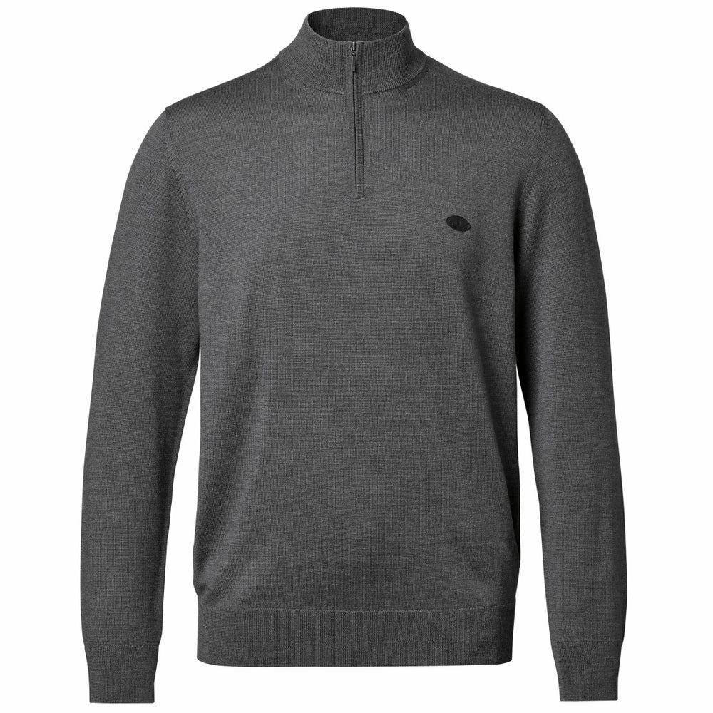 New York Jets Charles Tyrwhitt Merino Quarter-Zip Pullover Sweater Gray - NFL