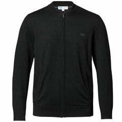 New York Jets Charles Tyrwhitt Merino Full-Zip Sweater Black - NFL