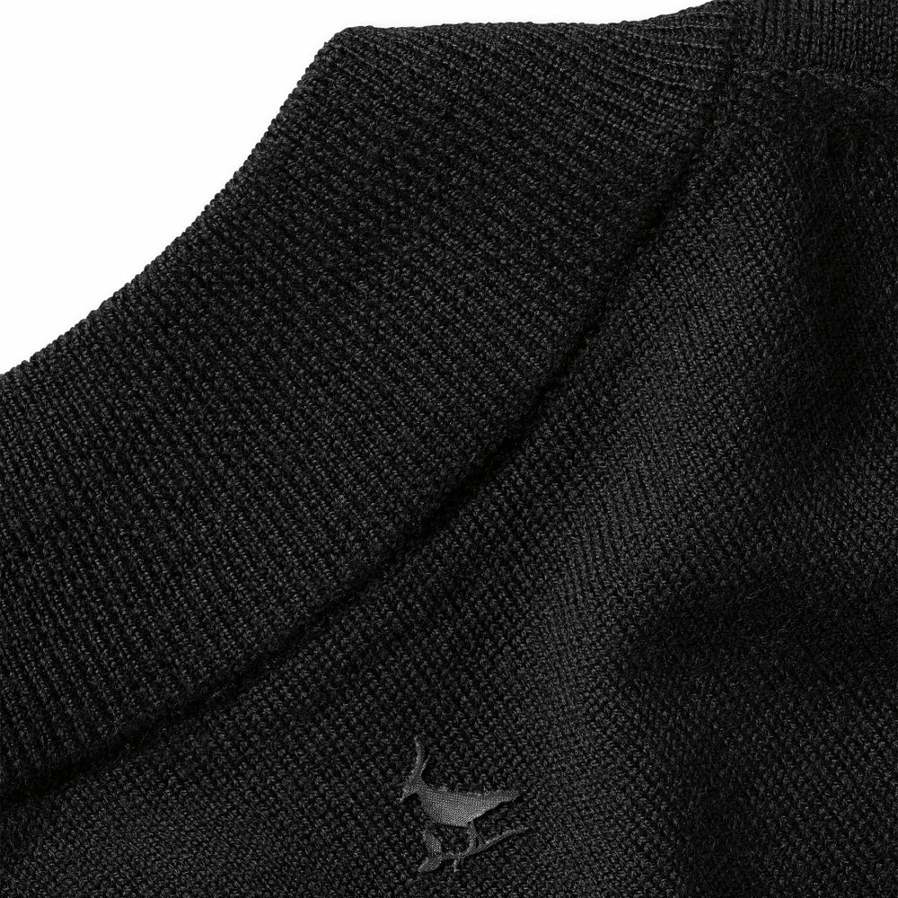 New York Jets Charles Tyrwhitt Merino Full-Zip Sweater Black - NFL