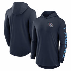 Tennessee Titans Blitz Tri-Blend Dri-FIT Long Sleeve Hoodie T-Shirt Navy - Nike