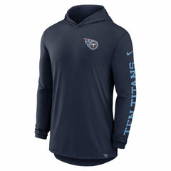 Tennessee Titans Blitz Tri-Blend Dri-FIT Long Sleeve Hoodie T-Shirt Navy - Nike