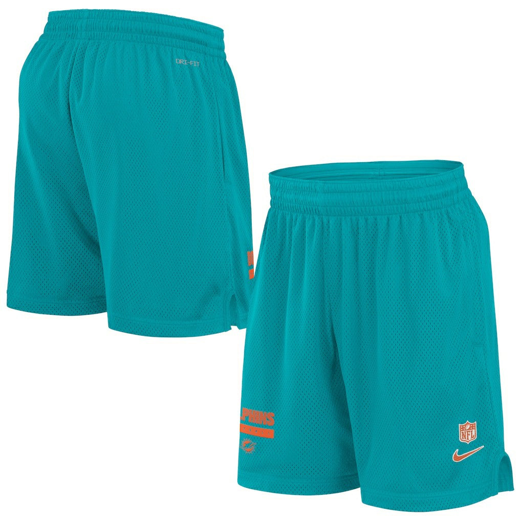 Miami Dolphins 2024 Sideline Performance Mesh Shorts Aqua - Nike