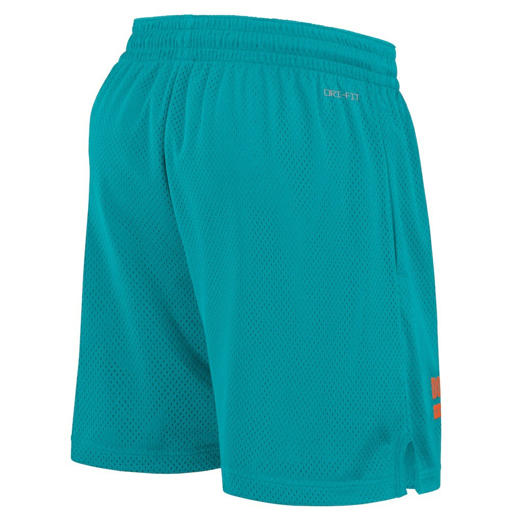Miami Dolphins 2024 Sideline Performance Mesh Shorts Aqua - Nike