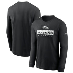 Baltimore Ravens Sideline Dri-FIT Long Sleeve T-Shirt Black - Nike