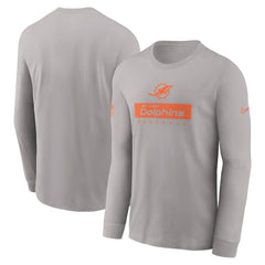 Miami Dolphins Sideline Dri-FIT Long Sleeve T-Shirt Gray - Nike
