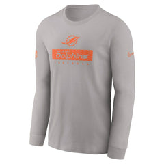 Miami Dolphins Sideline Dri-FIT Long Sleeve T-Shirt Gray - Nike