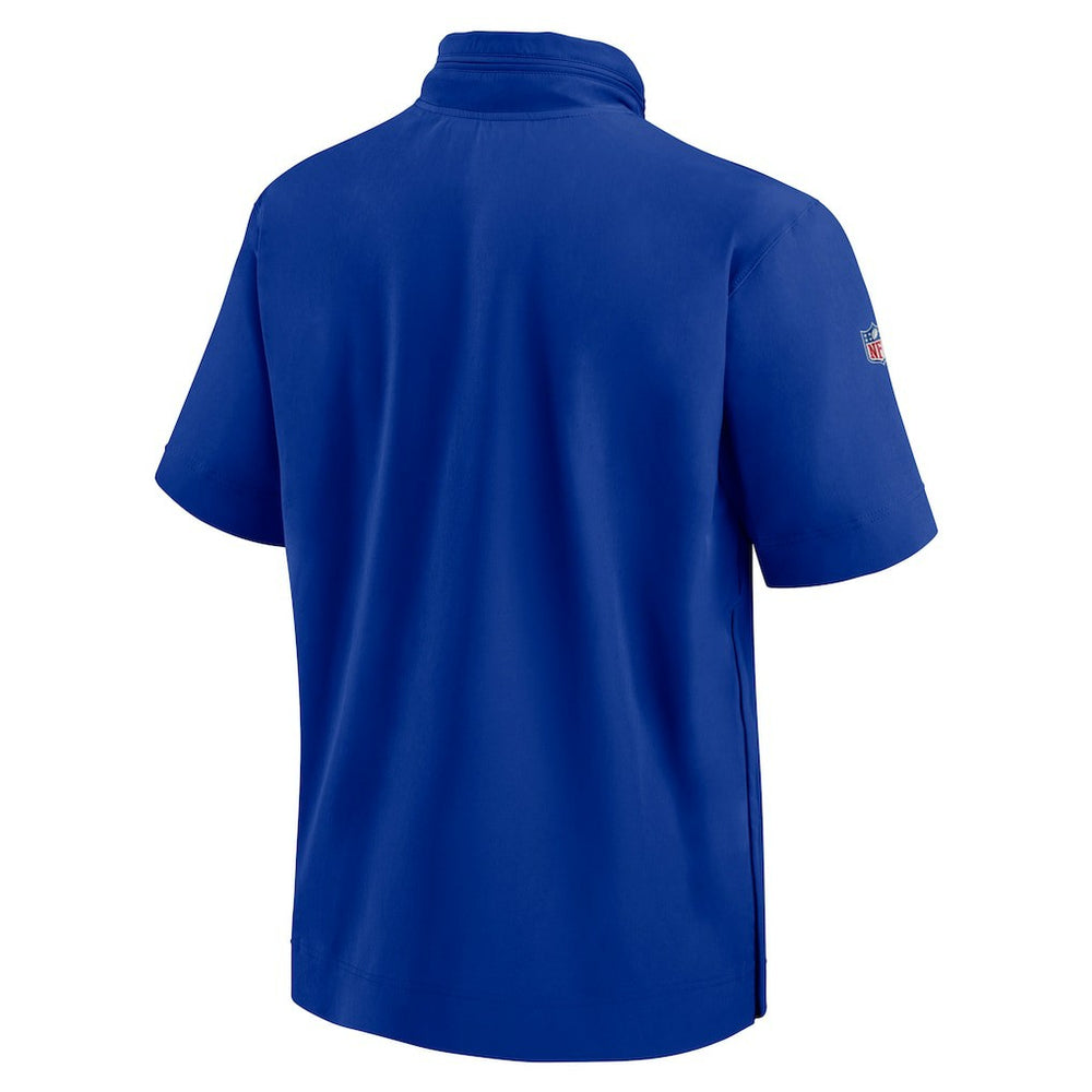 Buffalo Bills 2024 Sideline Coach Short Sleeve Half-Zip Hoodie Jacket Royal - Nike