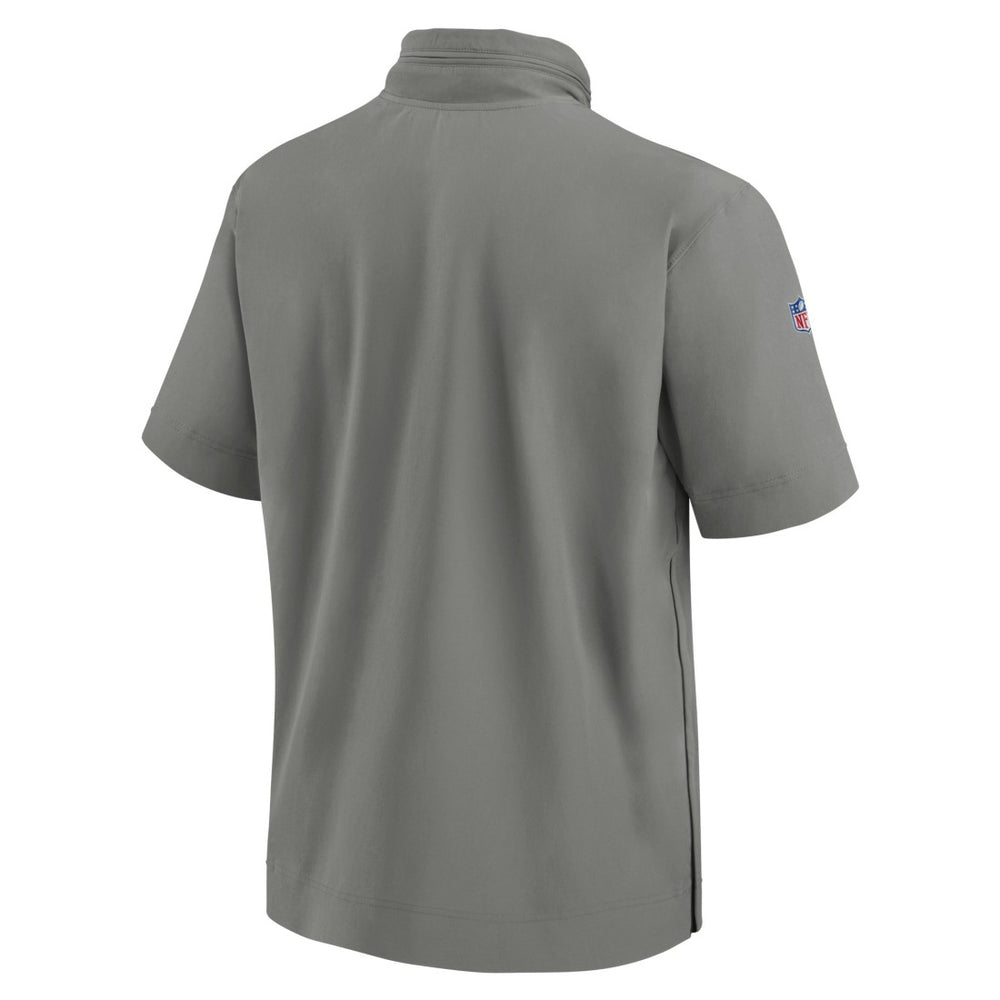 Detroit Lions 2024 Sideline Coach Short Sleeve Half-Zip Hoodie Jacket Gray - Nike