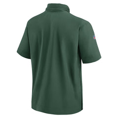 Green Bay Packers 2024 Sideline Coach Short Sleeve Half-Zip Hoodie Jacket Green - Nike