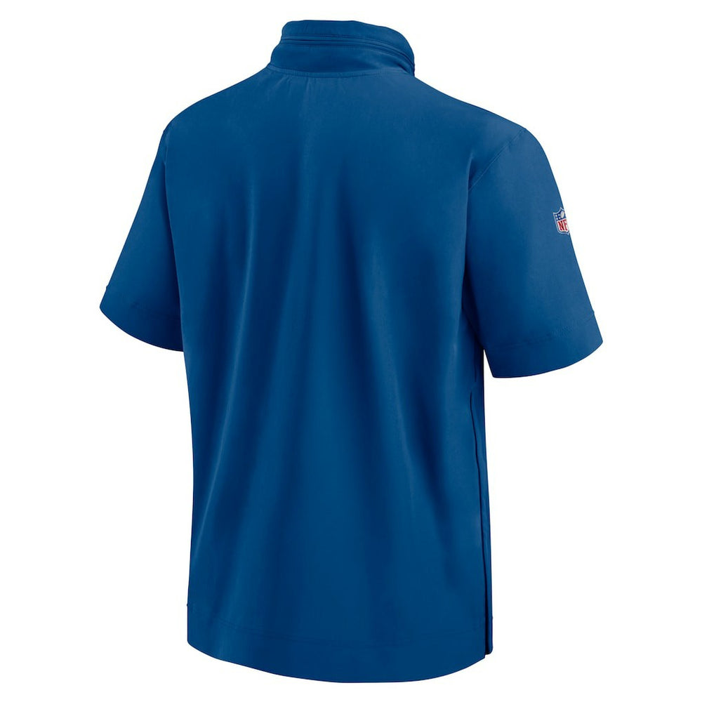 Indianapolis Colts 2024 Sideline Coach Short Sleeve Half-Zip Hoodie Jacket Royal - Nike
