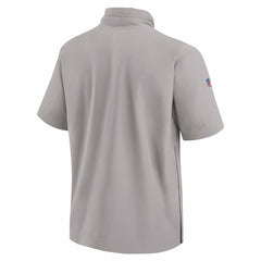 Miami Dolphins 2024 Sideline Coach Short Sleeve Half-Zip Hoodie Jacket Gray - Nike