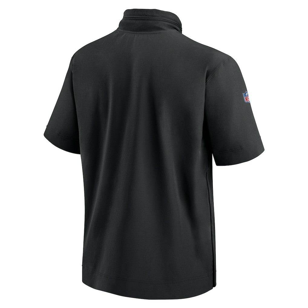 Minnesota Vikings 2024 Sideline Coach Short Sleeve Half-Zip Hoodie Jacket Black - Nike