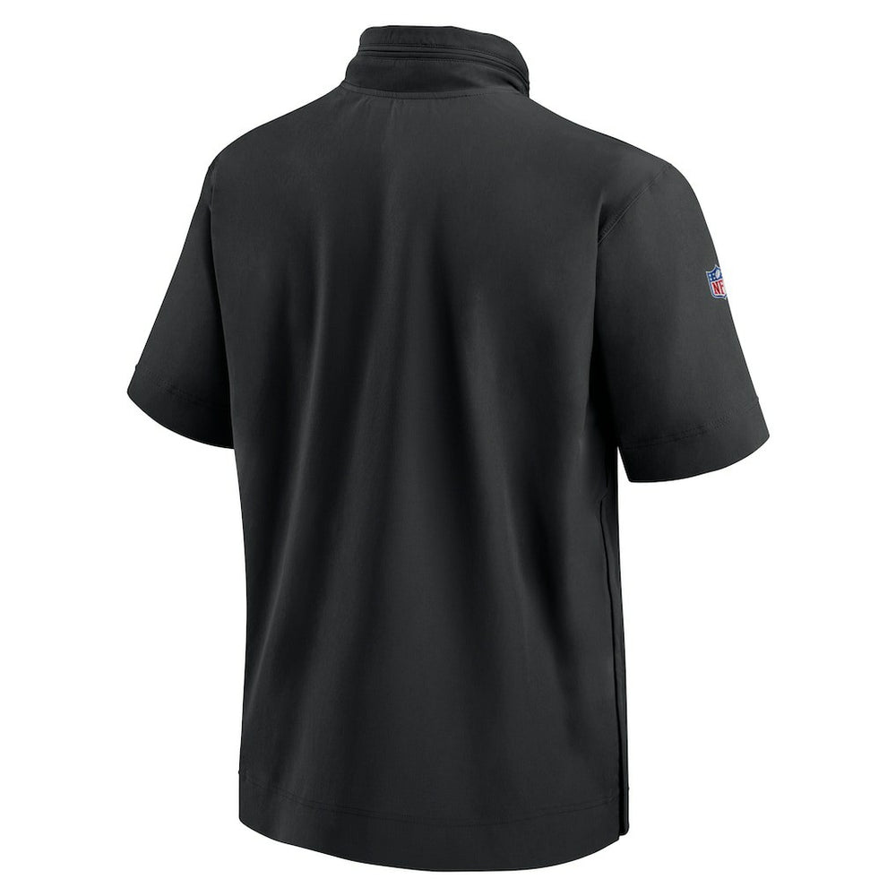 Minnesota Vikings 2024 Sideline Coach Short Sleeve Half-Zip Hoodie Jacket Black - Nike