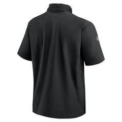 Minnesota Vikings 2024 Sideline Coach Short Sleeve Half-Zip Hoodie Jacket Black - Nike