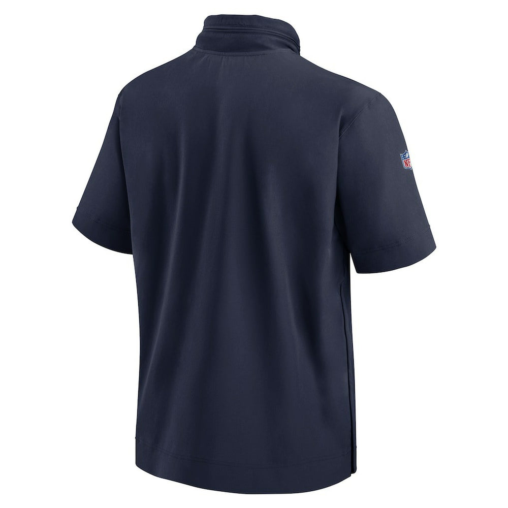 New England Patriots 2024 Sideline Coach Short Sleeve Half-Zip Hoodie Jacket Navy - Nike
