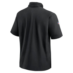 New Orleans Saints 2024 Sideline Coach Short Sleeve Half-Zip Hoodie Jacket Black - Nike