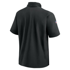 New York Jets 2024 Sideline Coach Short Sleeve Half-Zip Hoodie Jacket Black - Nike
