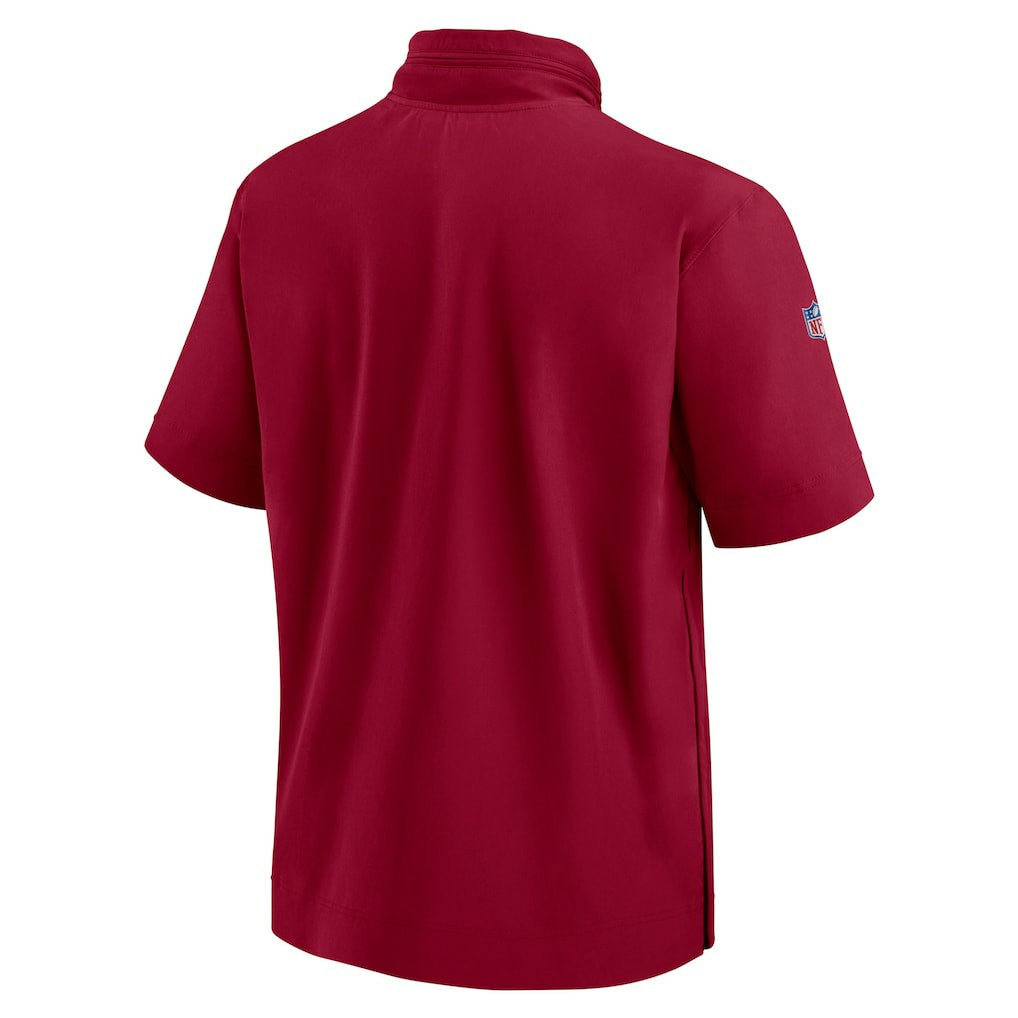 Washington Commanders 2024 Sideline Coach Short Sleeve Half-Zip Hoodie Jacket Burgundy - Nike