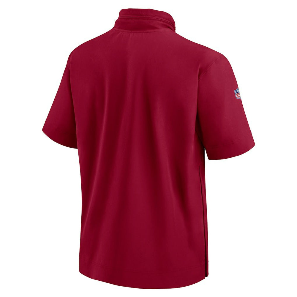 Washington Commanders 2024 Sideline Coach Short Sleeve Half-Zip Hoodie Jacket Burgundy - Nike