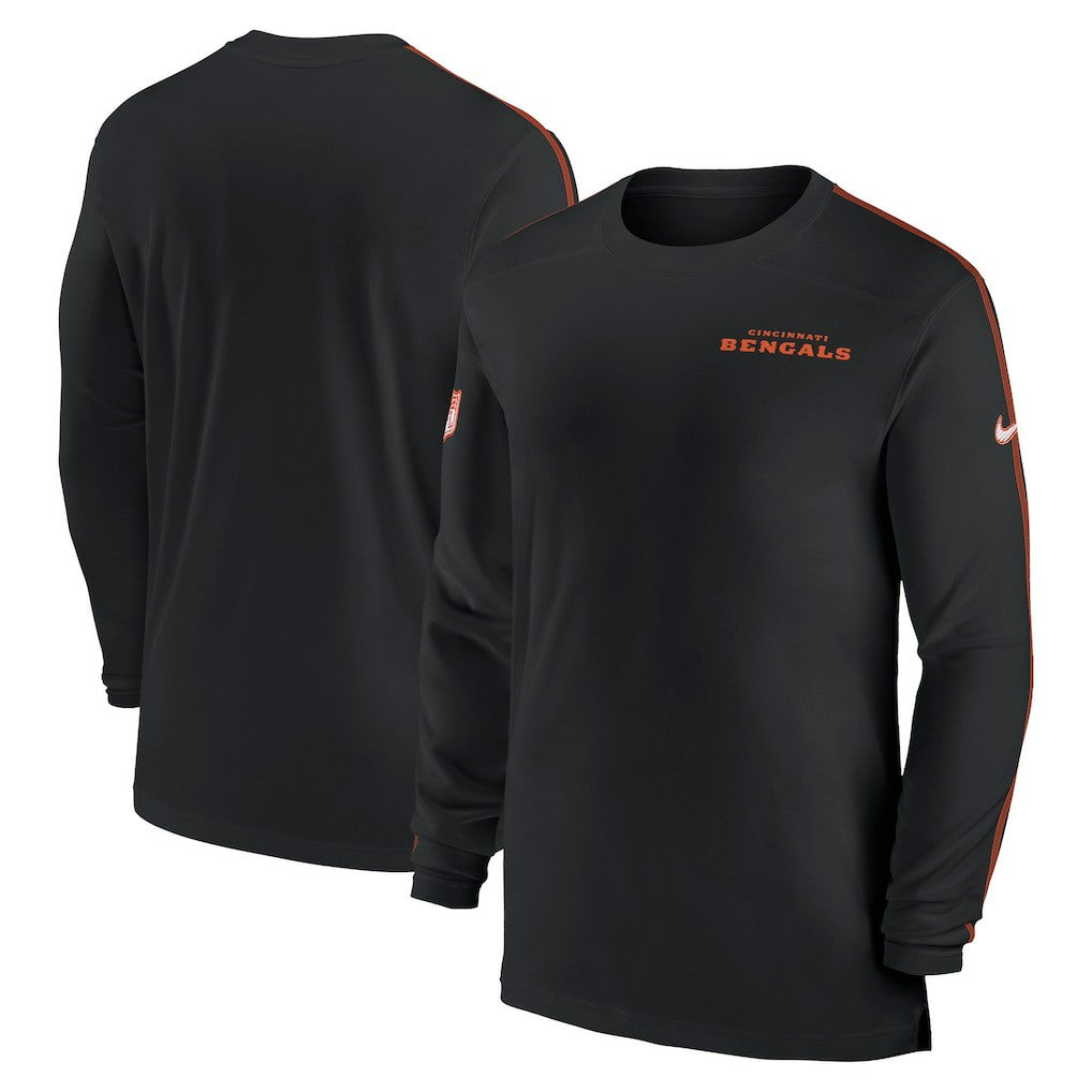 Cincinnati Bengals Sideline Coach UV Performance Long Sleeve T-Shirt Black - Nike