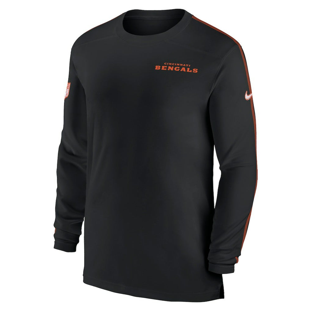 Cincinnati Bengals Sideline Coach UV Performance Long Sleeve T-Shirt Black - Nike