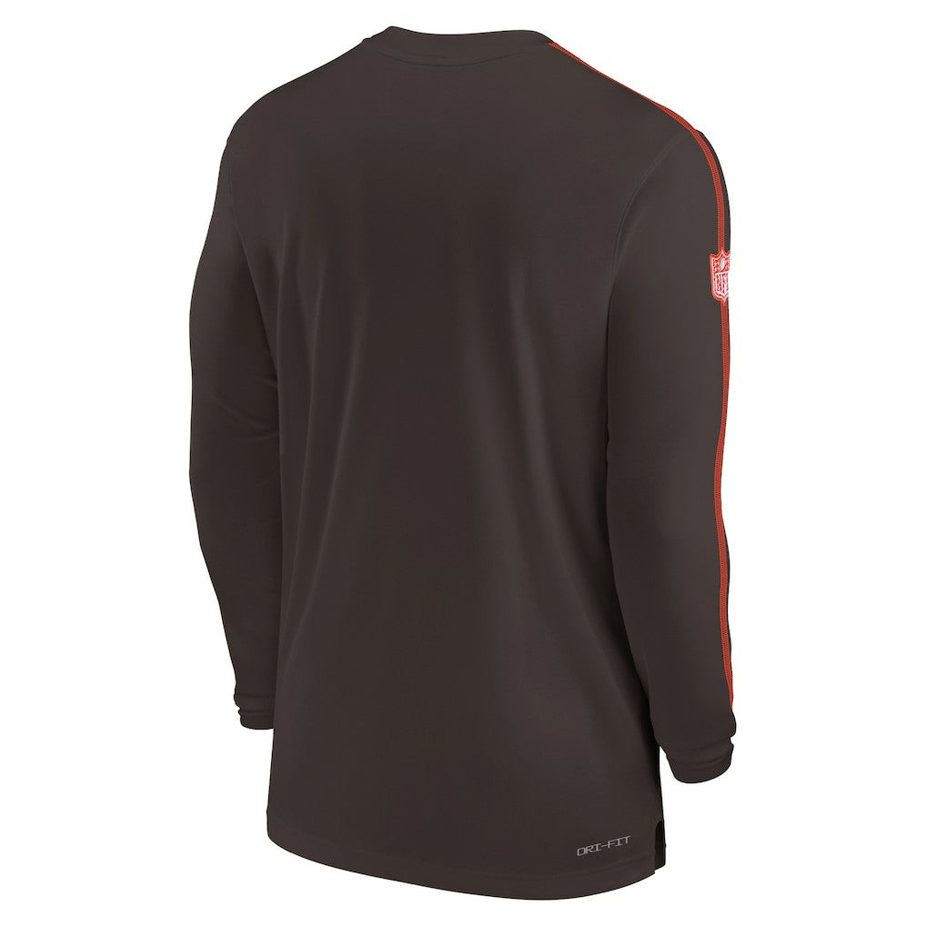 Cleveland Browns Sideline Coach UV Performance Long Sleeve T-Shirt Brown - Nike