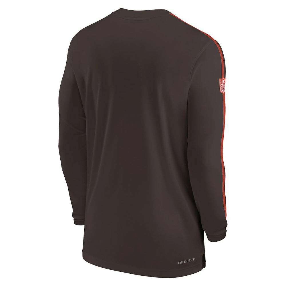 Cleveland Browns Sideline Coach UV Performance Long Sleeve T-Shirt Brown - Nike