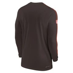 Cleveland Browns Sideline Coach UV Performance Long Sleeve T-Shirt Brown - Nike