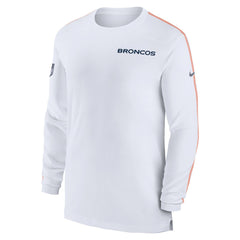 Denver Broncos Sideline Coach UV Performance Long Sleeve T-Shirt White - Nike