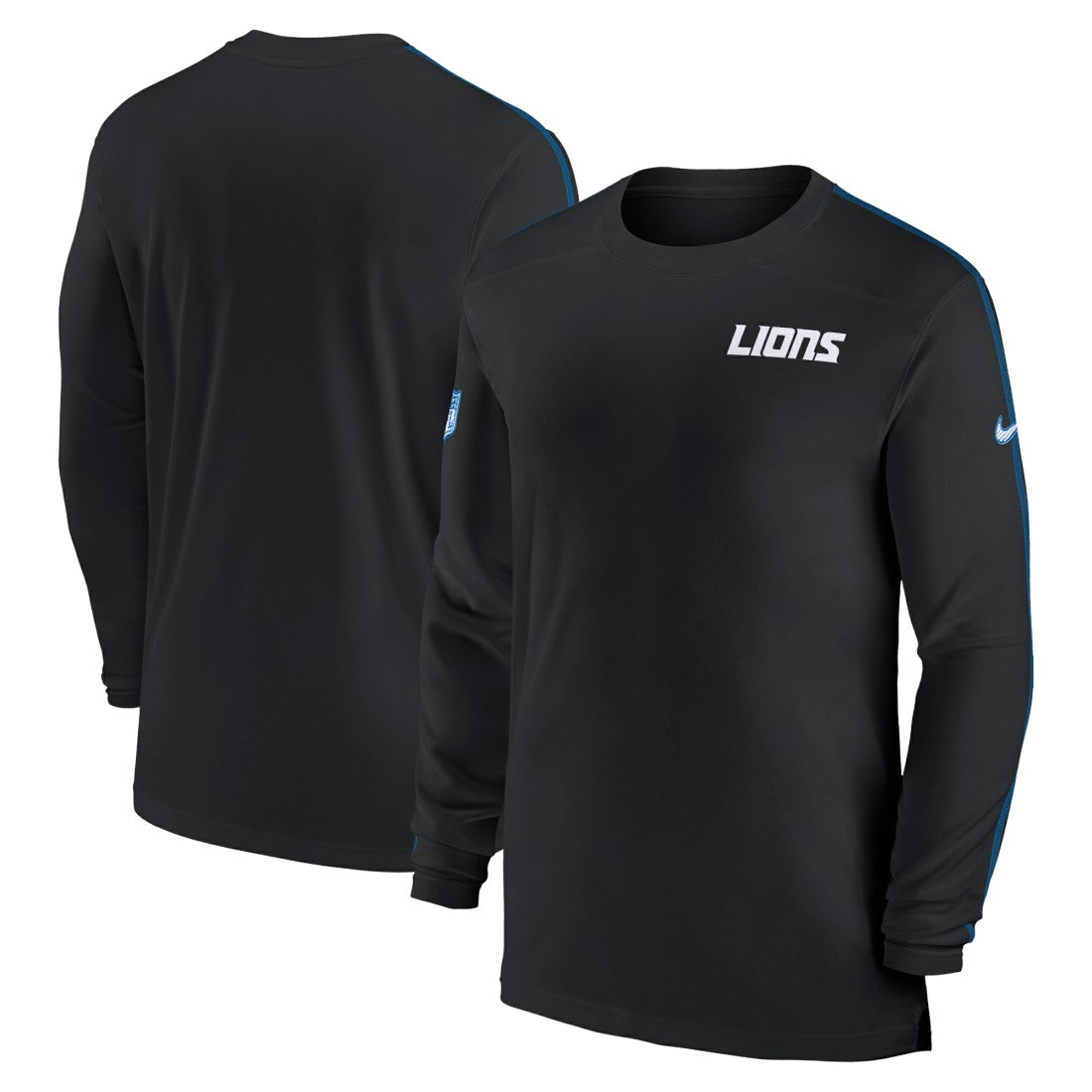 Detroit Lions Sideline Coach UV Performance Long Sleeve T-Shirt Black - Nike
