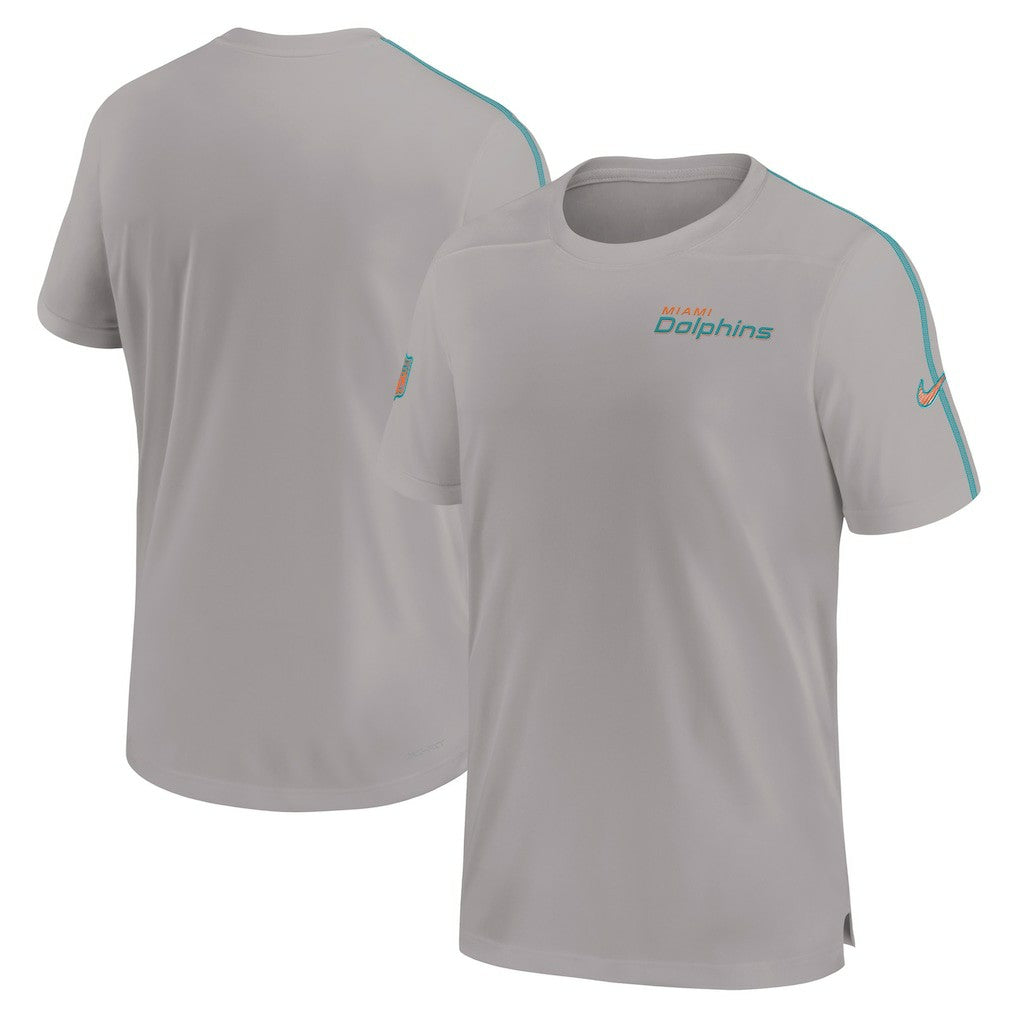 Miami Dolphins 2024 Sideline Coach UV Performance T-Shirt Gray - Nike