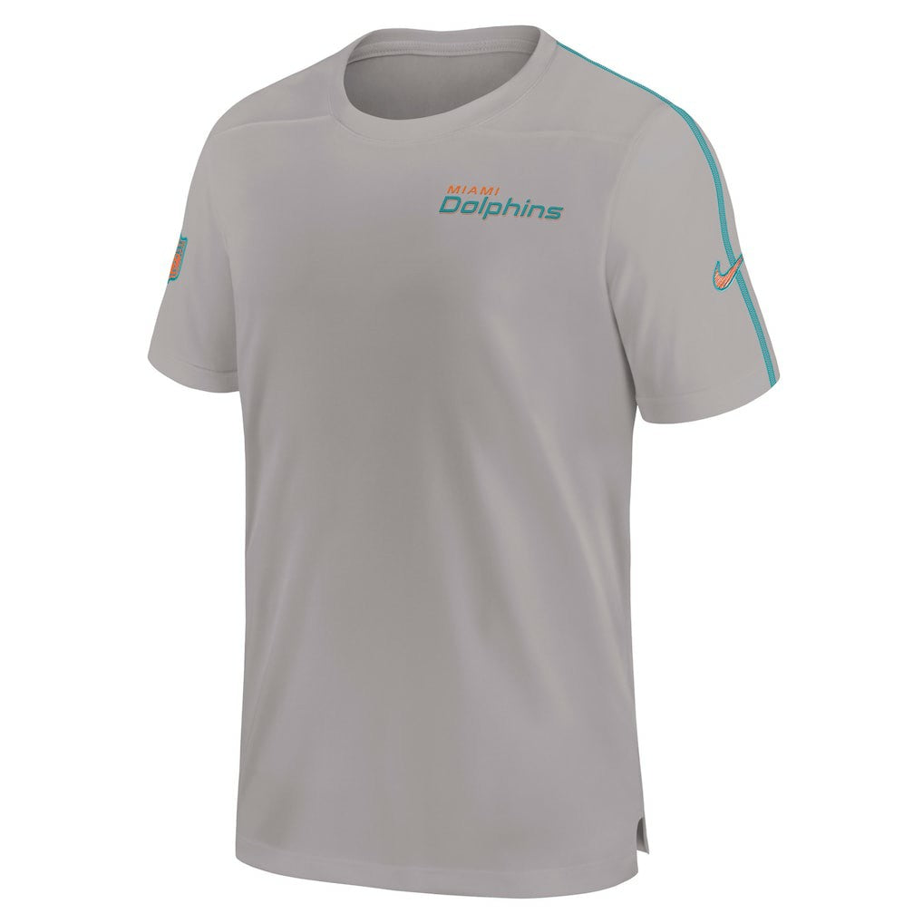 Miami Dolphins 2024 Sideline Coach UV Performance T-Shirt Gray - Nike