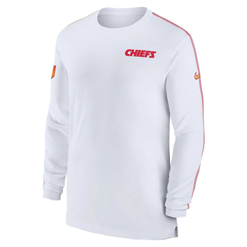 Kansas City Chiefs Sideline Coach UV Performance Long Sleeve T-Shirt White - Nike