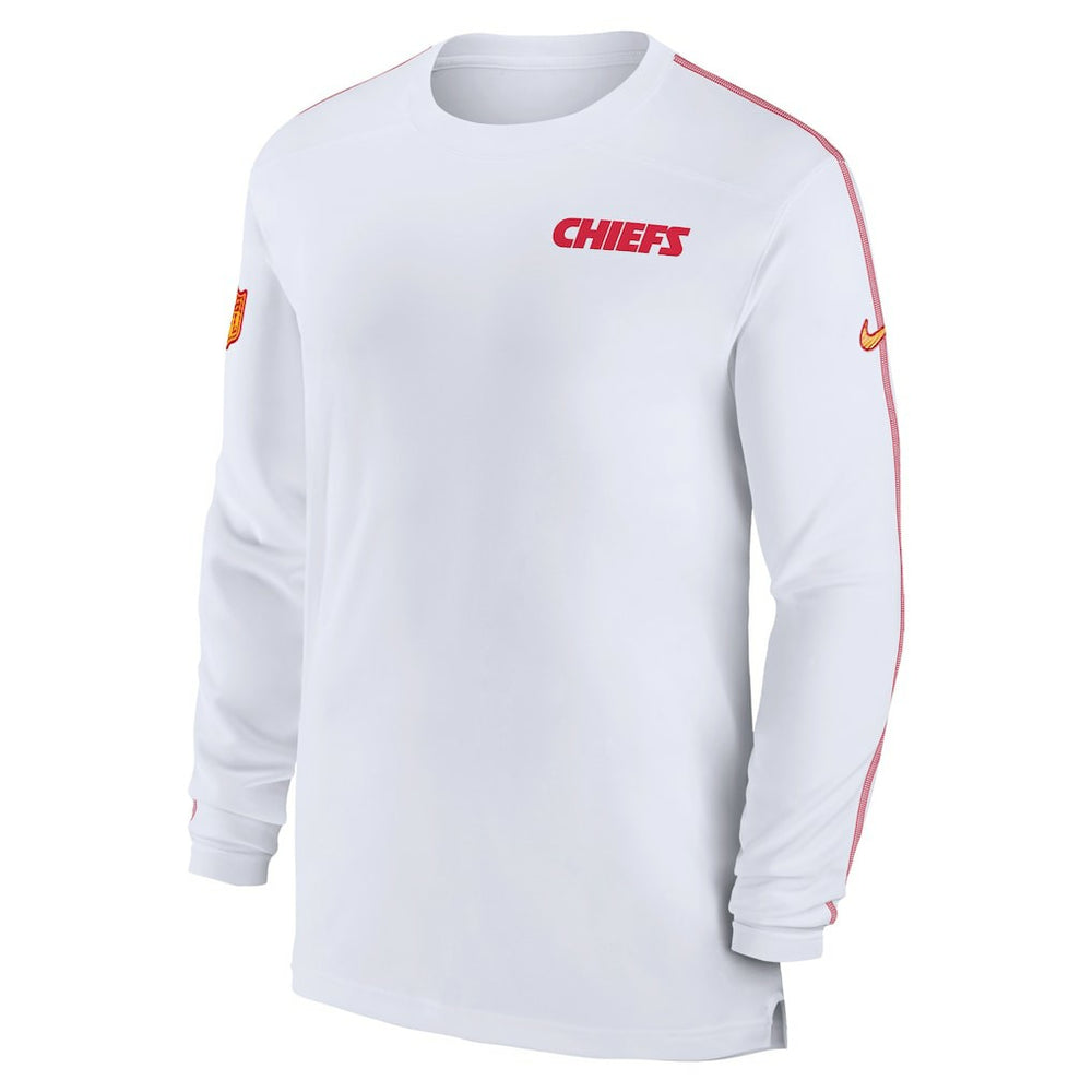 Kansas City Chiefs Sideline Coach UV Performance Long Sleeve T-Shirt White - Nike