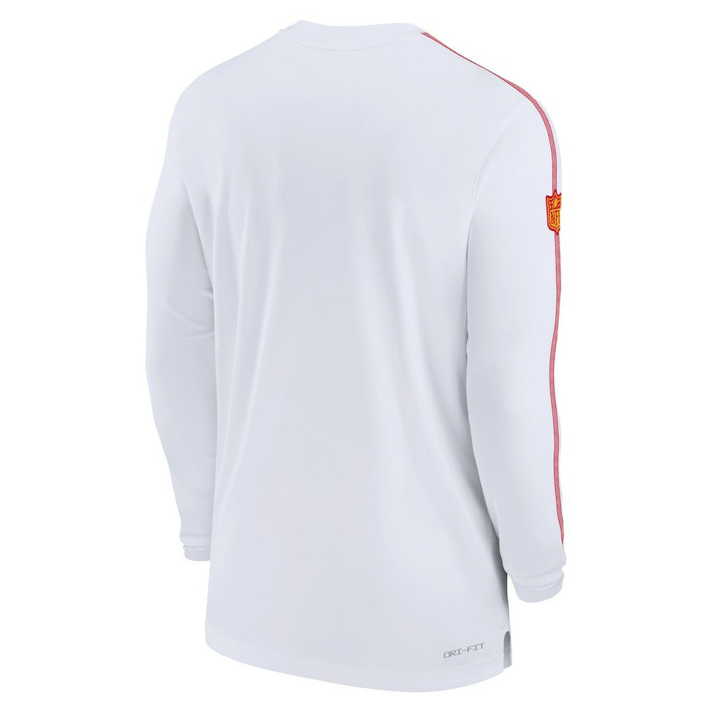 Kansas City Chiefs Sideline Coach UV Performance Long Sleeve T-Shirt White - Nike