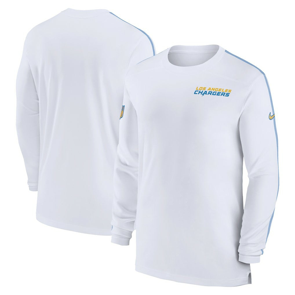 Los Angeles Chargers Sideline Coach UV Performance Long Sleeve T-Shirt White - Nike