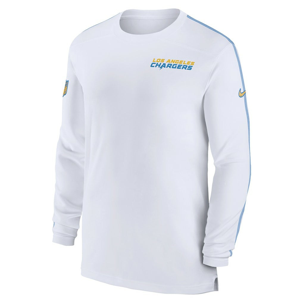 Los Angeles Chargers Sideline Coach UV Performance Long Sleeve T-Shirt White - Nike