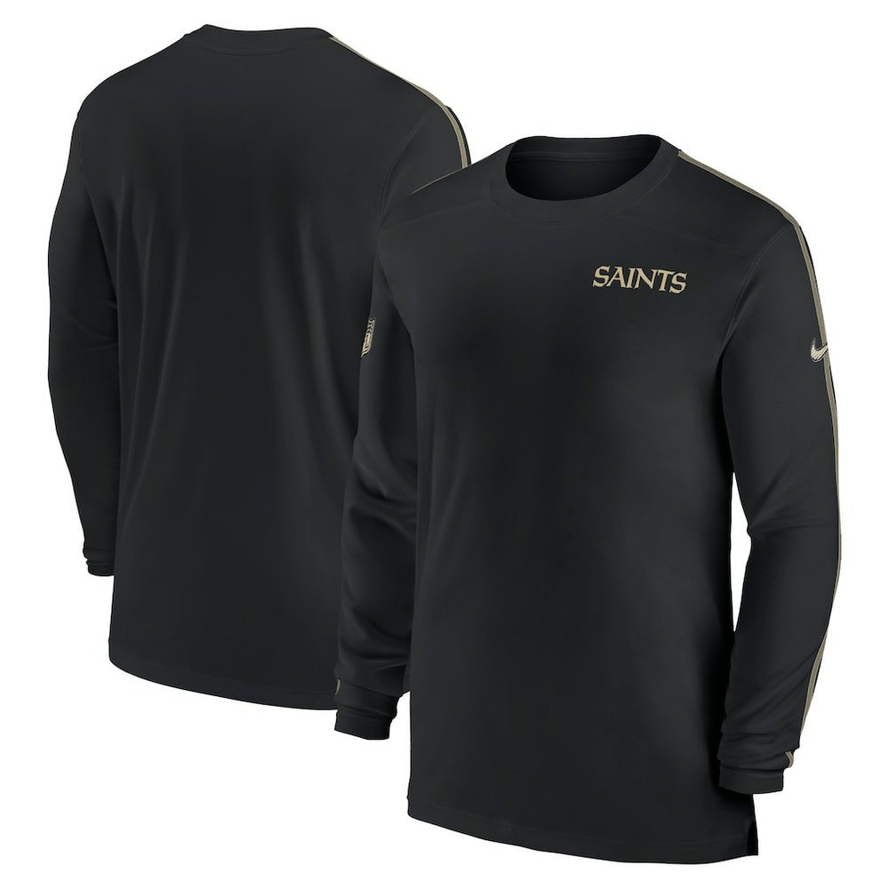 New Orleans Saints Sideline Coach UV Performance Long Sleeve T-Shirt Black - Nike
